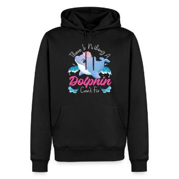 Dauphin Il n’y a rien Un dauphin - Sweat à capuche Premium bio Homme - noir - Devant - Nico (187cm)