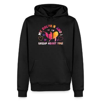 Dolphin My Dolphin And I Gossip - Men’s Premium Organic Hoodie - black - Front - Nico (187cm)