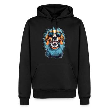 Cooler Beagle Papa Familienhund Hunde Liebe - Männer Premium Bio Hoodie - Schwarz - Vorne - Nico (187cm)