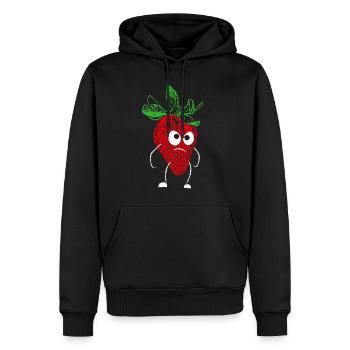 Fraises Fruits Costume Remplacement Carnaval Carnaval - Sweat à capuche Premium bio Homme - noir - Devant - Nico (187cm)