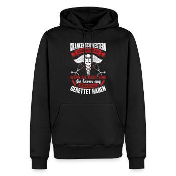 Krankenschwester Krankenhaus Lustige Arzthelferin - Männer Premium Bio Hoodie - Schwarz - Vorne - Nico (187cm)