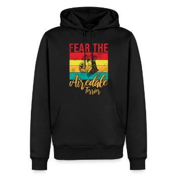 Cadeaux Airedale Terrier - Sweat à capuche Premium bio Homme - noir - Devant - Nico (187cm)