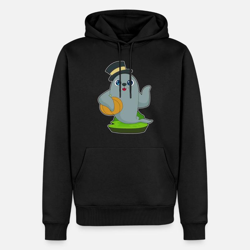 Citrouille d'Halloween scellée - Sweat à capuche Premium bio Homme - noir