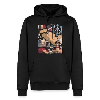 Belgium - Men’s Premium Organic Hoodie - black - Front - Nico (187cm)
