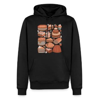 Kuchen und Torten - Männer Premium Bio Hoodie - Schwarz - Vorne - Nico (187cm)