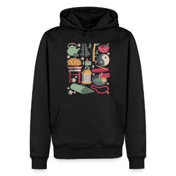 Zen Meditation - Männer Premium Bio Hoodie - Schwarz - Vorne - Nico (187cm)