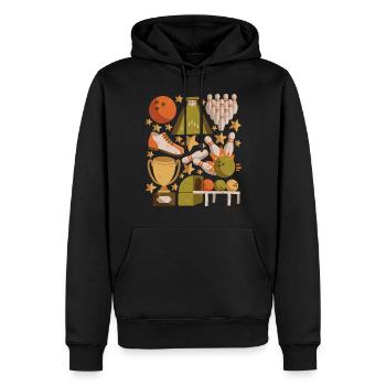 Bowling - Männer Premium Bio Hoodie - Schwarz - Vorne - Nico (187cm)