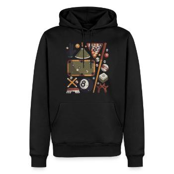Billard - Sweat à capuche Premium bio Homme - noir - Devant - Nico (187cm)