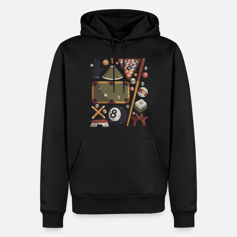Billard - Sweat à capuche Premium bio Homme - noir