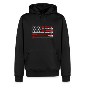 Lacrosse Torwart Lacrosse Handschuhe Kleben Locker - Männer Premium Bio Hoodie - Schwarz - Vorne - Nico (187cm)