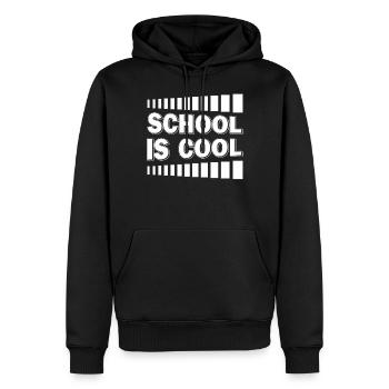 SCHOOL IS COOL - Männer Premium Bio Hoodie - Schwarz - Vorne - Nico (187cm)