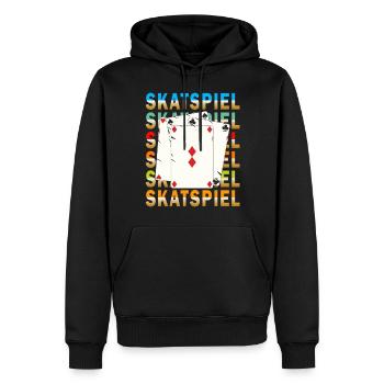 SKATSPIEL - Männer Premium Bio Hoodie - Schwarz - Vorne - Nico (187cm)