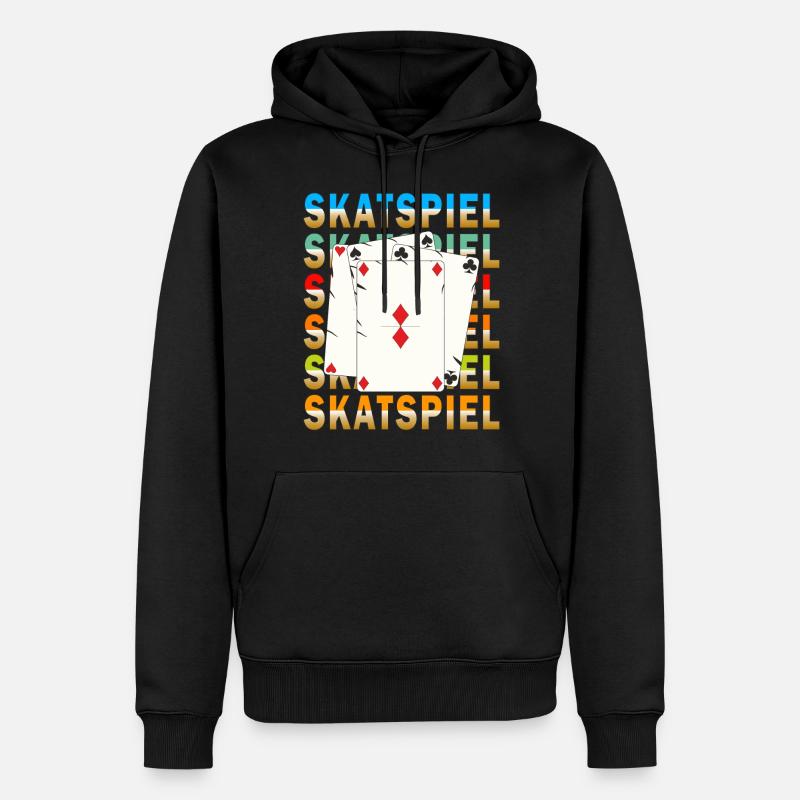 JEU DE SKATS - Sweat à capuche Premium bio Homme - noir