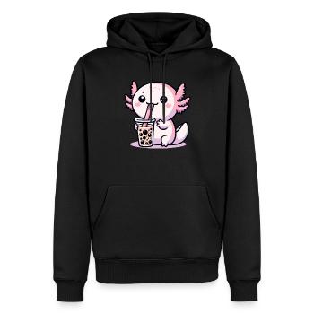 Thé Axolotl thé glacé amphibien kawaii anime - Sweat à capuche Premium bio Homme - noir - Devant - Nico (187cm)