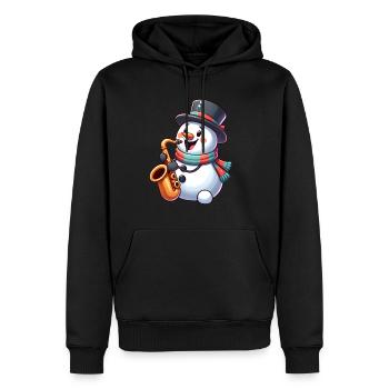 Conception d’instruments de musique de Noël - Sweat à capuche Premium bio Homme - noir - Devant - Nico (187cm)