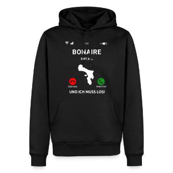 Bonaire Antillen Karibik Insel Urlaub - Männer Premium Bio Hoodie - Schwarz - Vorne - Nico (187cm)