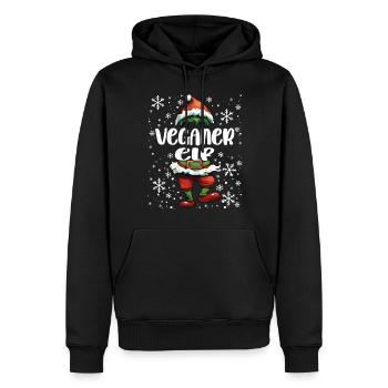 Tenue de Noël Vegan Elf - Sweat à capuche Premium bio Homme - noir - Devant - Nico (187cm)