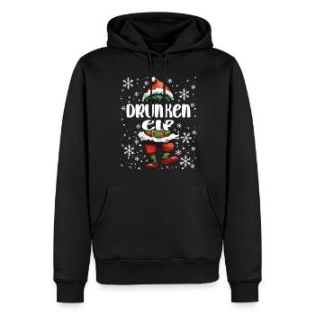Tenue de Noël Drunken Elf - Sweat à capuche Premium bio Homme - noir - Devant - Nico (187cm)