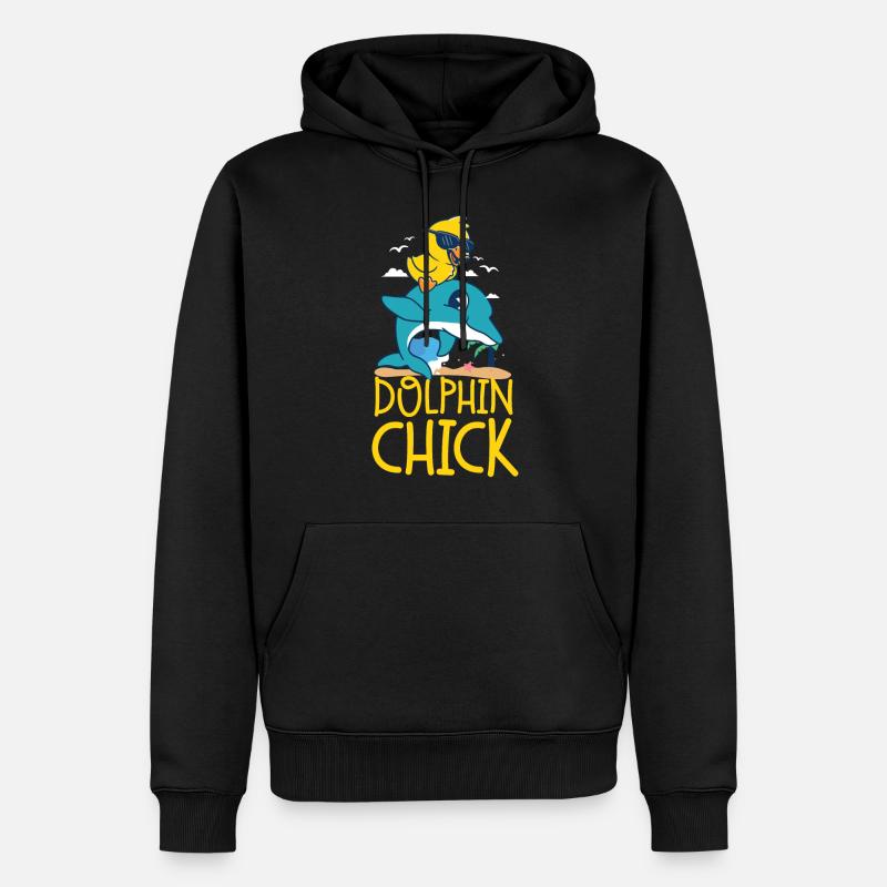 Dolphin Chicken Dolphin Chick - Männer Premium Bio Hoodie - Schwarz