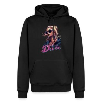 Faisceau Radiant Diva - Sweat à capuche Premium bio Homme - noir - Devant - Nico (187cm)