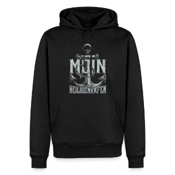 Moin Heiligenhafen - Männer Premium Bio Hoodie - Schwarz - Vorne - Nico (187cm)