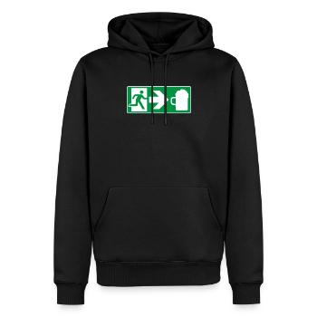 Notausgang Bier - Männer Premium Bio Hoodie - Schwarz - Vorne - Nico (187cm)