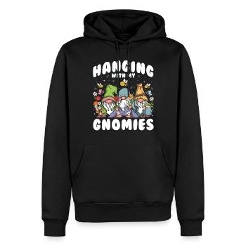 Traîner avec mes gnomies - Sweat à capuche Premium bio Homme - noir - Devant - Nico (187cm)