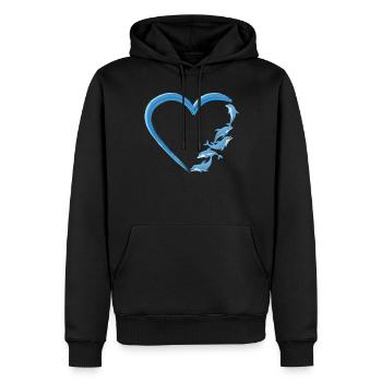 Coeur de dauphin - Sweat à capuche Premium bio Homme - noir - Devant - Nico (187cm)
