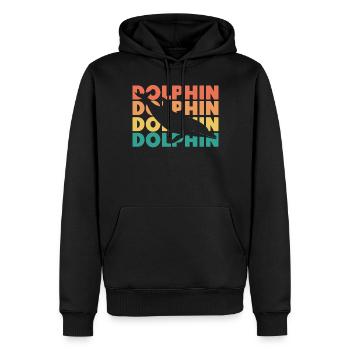 Dolphin Retro Vintage Dolphin - Männer Premium Bio Hoodie - Schwarz - Vorne - Nico (187cm)