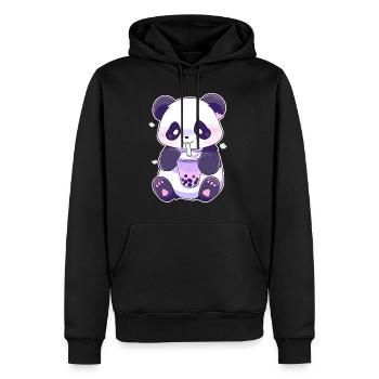 Kawaii Panda trinkt Boba Bubble Tea Chibi - Männer Premium Bio Hoodie - Schwarz - Vorne - Nico (187cm)
