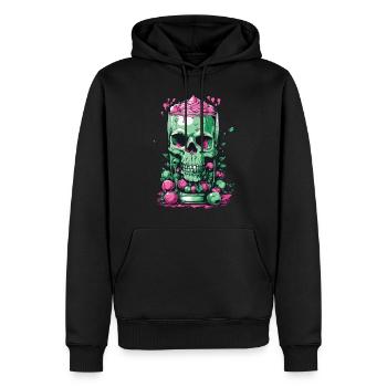 Skull Candy Gothic Pastel for Dia de Muertos - Men’s Premium Organic Hoodie - black - Front - Nico (187cm)