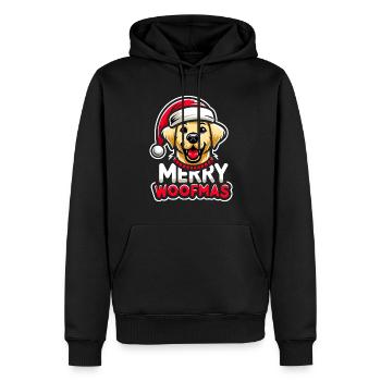 Chien de Noël Merry Woofmas Noël Labrador - Sweat à capuche Premium bio Homme - noir - Devant - Nico (187cm)