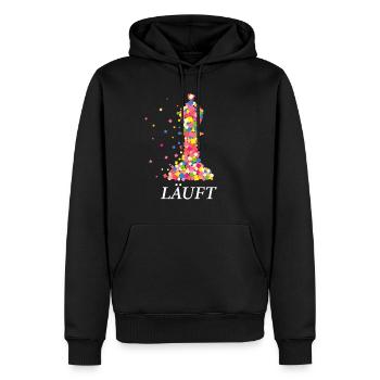 Schach Schachtunier Läufer Läuft Schachspielerin - Männer Premium Bio Hoodie - Schwarz - Vorne - Nico (187cm)