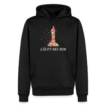 Läuft bei mir Schach Schachtunier Schachspielerin - Männer Premium Bio Hoodie - Schwarz - Vorne - Nico (187cm)