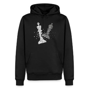 Échecs, Tournoi d’échecs, Joueur d’échecs, Pièces d’échecs - Sweat à capuche Premium bio Homme - noir - Devant - Nico (187cm)