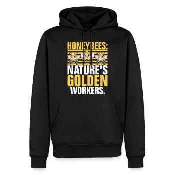 Bee Gifts - Men’s Premium Organic Hoodie - black - Front - Nico (187cm)