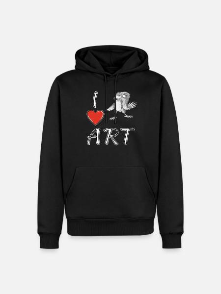 J’AIME LES OISEAUX D’ART - Sweat à capuche Premium bio Homme - noir