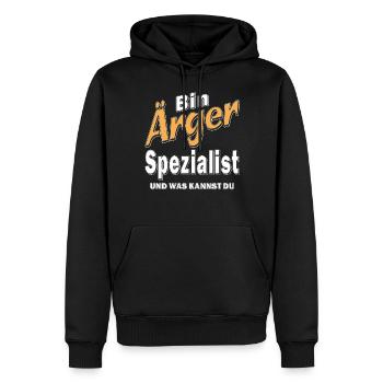 Bin Ärger Spezialist - Männer Premium Bio Hoodie - Schwarz - Vorne - Nico (187cm)