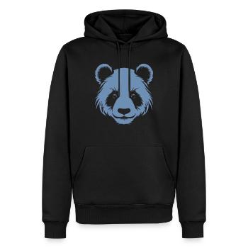 Portrait de tête de silhouette de panda - Sweat à capuche Premium bio Homme - noir - Devant - Nico (187cm)
