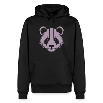 Portrait de tête de silhouette de panda - Sweat à capuche Premium bio Homme - noir - Devant - Nico (187cm)