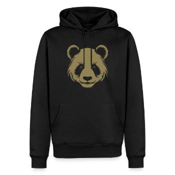 Portrait de tête de silhouette de panda - Sweat à capuche Premium bio Homme - noir - Devant - Nico (187cm)