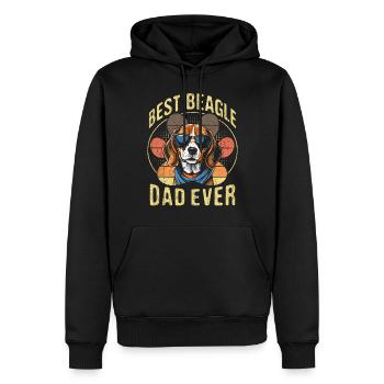 Best Beagle Dad Ever - Men’s Premium Organic Hoodie - black - Front - Nico (187cm)