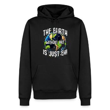 La Terre sans l’art, c’est juste - Sweat à capuche Premium bio Homme - noir - Devant - Nico (187cm)