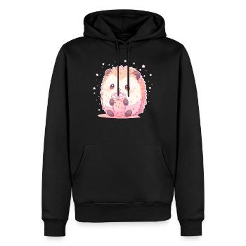 Kawaii Hérisson Boissons Boba Bubble Tea Chibi - Sweat à capuche Premium bio Homme - noir - Devant - Nico (187cm)