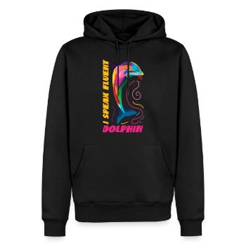 Dolphin I Speak Fluent Dolphin - Männer Premium Bio Hoodie - Schwarz - Vorne - Nico (187cm)