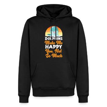 Dauphin Rétro Dauphins Me Font - Sweat à capuche Premium bio Homme - noir - Devant - Nico (187cm)