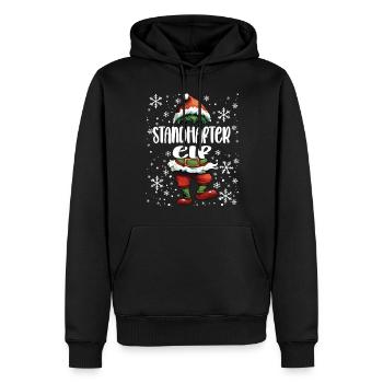 Weihnachtsoutfit Standhafter Elf - Männer Premium Bio Hoodie - Schwarz - Vorne - Nico (187cm)