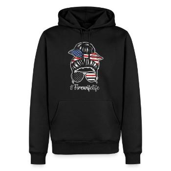 Feuerwehrmann Feuerwehrmannschaften´ - Männer Premium Bio Hoodie - Schwarz - Vorne - Nico (187cm)