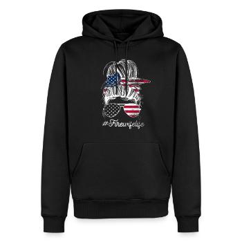 Feuerwehrmann Feuerwehrmannschaften´ - Männer Premium Bio Hoodie - Schwarz - Vorne - Nico (187cm)