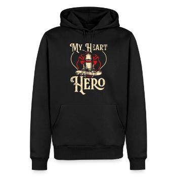 Feuerwehrmann Feuerwehrmannschaften´ - Männer Premium Bio Hoodie - Schwarz - Vorne - Nico (187cm)